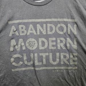 Norse Fitness Abandon Modern Culture Tshirt Black on Black/"Murdered Out" 3XL